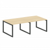 Metal System Quattro Переговорный стол (2 столешницы) на О-образном м/к 50БО.ПРГ-2.2 Акация Лорка/Ме