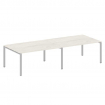 Metal System Переговорный стол (2 столешницы) на П-образном м/к БП.ПРГ-2.4 Дуб Наварра/Металл Серый