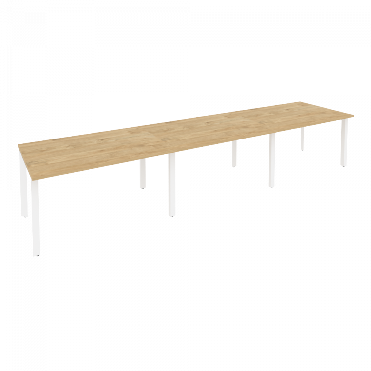 Onix Стол переговорный O.MP-PRG-3.3 Тиквуд Светлый/Металл Белый 4140*980*750