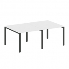 Metal System Переговорный стол (2 столешницы) на П-образном м/к БП.ПРГ-2.1 Белый/Металл Антрацит 200