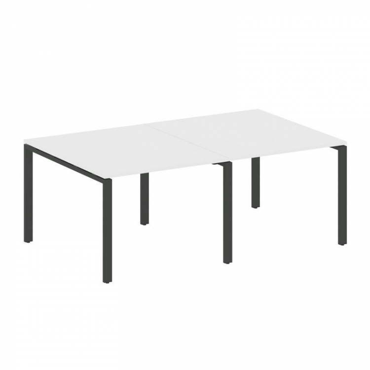 Metal System Переговорный стол (2 столешницы) на П-образном м/к БП.ПРГ-2.1 Белый/Металл Антрацит 200