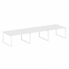 Metal System Quattro Переговорный стол (3 столешницы) на О-оразном м/к 50БО.ПРГ-3.3 Белый/Металл Бел