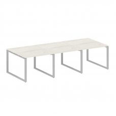 Metal System Переговорный стол (3 столешницы) на О-оразном м/к БО.ПРГ-3.1 Дуб Наварра/Металл Серый 3