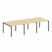 Metal System Quattro Переговорный стол (3 столешницы) на П-оразном м/к 40БП.ПРГ-3.1 Акация Лорка/Мет