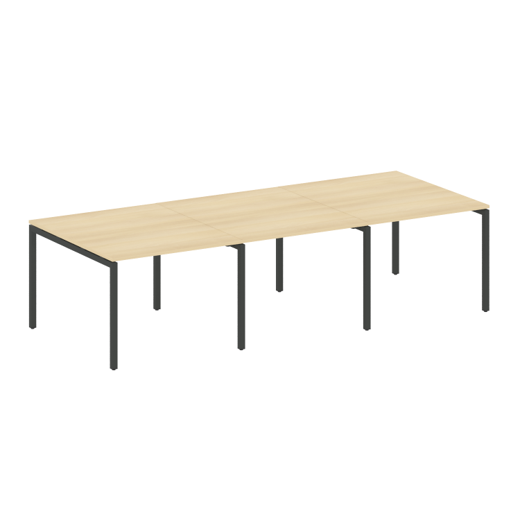 Metal System Quattro Переговорный стол (3 столешницы) на П-оразном м/к 40БП.ПРГ-3.1 Акация Лорка/Мет