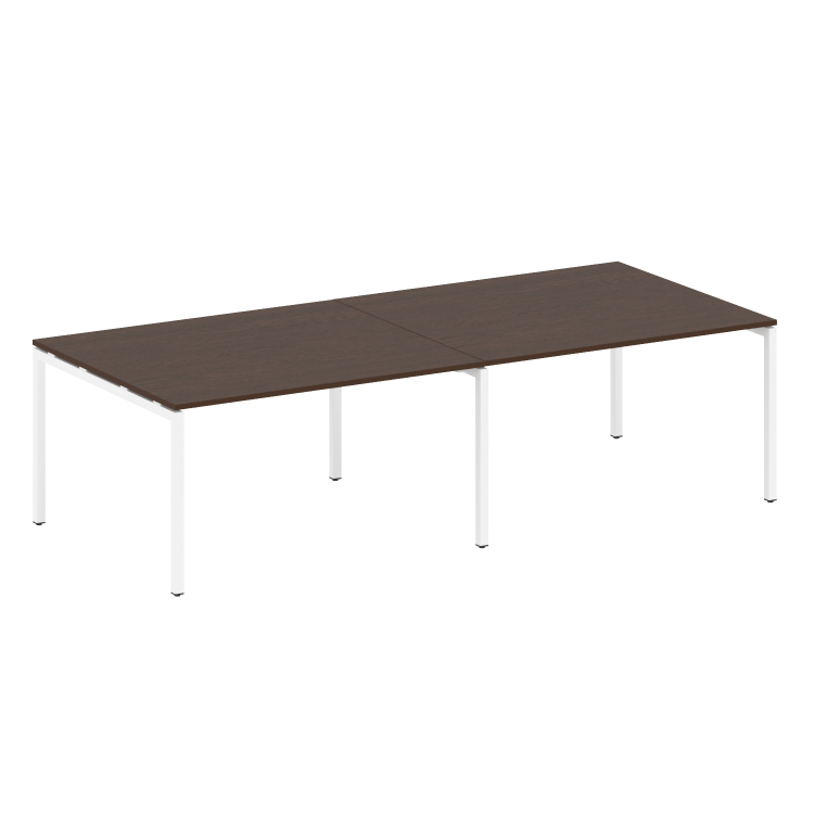 Metal System Quattro Переговорный стол (2 столешницы) на П-образном м/к 40БП.ПРГ-2.3 Венге Цаво/Мета