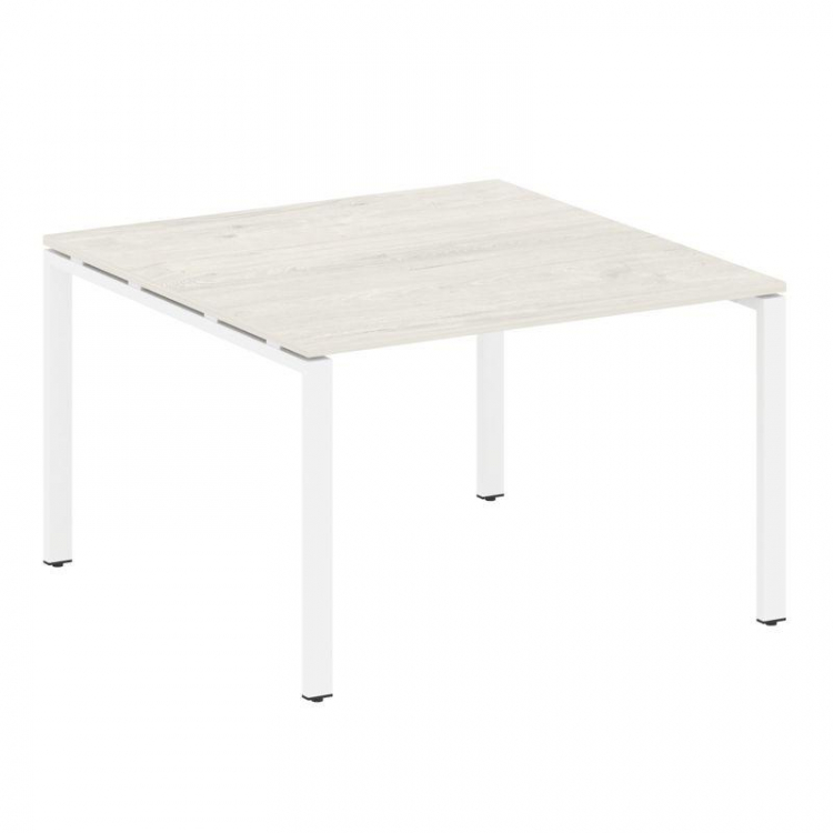 Metal System Переговорный стол (1 столешница) на П-образном м/к БП.ПРГ-1.2 Дуб Наварра/Металл Белый