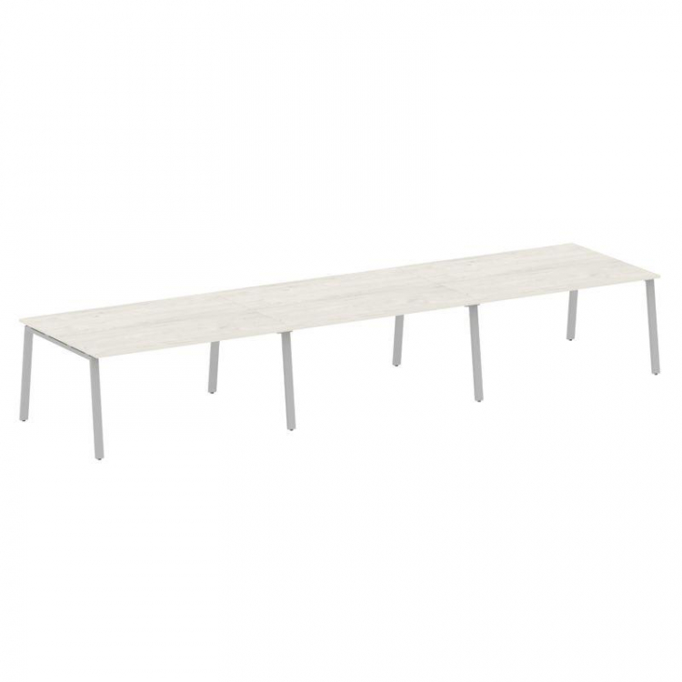 Metal System Переговорный стол (3 столешницы) на А-образном м/к БА.ПРГ-3.4 Дуб Наварра/Металл Серый