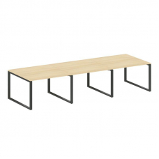 Metal System Переговорный стол (3 столешницы) на О-оразном м/к БО.ПРГ-3.2 Акация Лорка/Металл Антрац