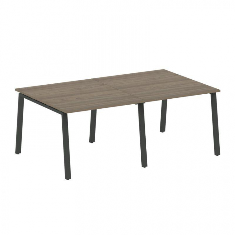 Metal System Переговорный стол (2 столешницы) на А-образном м/к БА.ПРГ-2.1 Вяз Благородный/Металл Ан