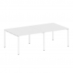 Metal System Переговорный стол (2 столешницы) на П-образном м/к БП.ПРГ-2.2 Белый/Металл Белый 2400*1