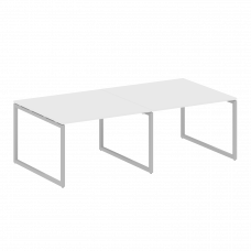 Metal System Quattro Перег. стол (2 столешницы) на О-образном м/к 40БО.ПРГ-2.2 Белый/Металл Серый 24