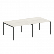 Metal System Quattro Переговорный стол (2 столешницы) на П-образном м/к 40БП.ПРГ-2.2 Дуб Наварра/Мет