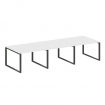 Metal System Переговорный стол (3 столешницы) на О-оразном м/к БО.ПРГ-3.2 Белый/Металл Антрацит 3600