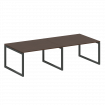Metal System Quattro Переговорный стол (2 столешницы) на О-образном м/к 50БО.ПРГ-2.3 Венге Цаво/Мета