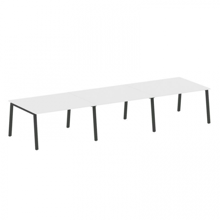 Metal System Переговорный стол (3 столешницы) на А-образном м/к БА.ПРГ-3.3 Белый/Металл Антрацит 420