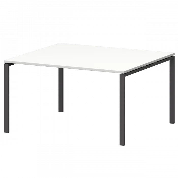Стол переговорный на металлокаркасе СМСП-П-18.123.Пр25 Белый/Антрацит 1800x1236x750 Смарт