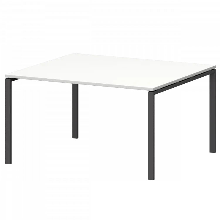 Стол переговорный на металлокаркасе СМСП-П-18.123.Пр25 Белый/Антрацит 1800x1236x750 Смарт