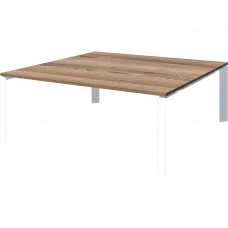 Стол переговорный на металлокаркасе НТМП.П.200.11 Дуб сафари/Белый 2000x1100x750 Аргентум-МП