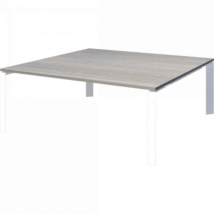 Стол переговорный на металлокаркасе НТМП.П-200.11 Лиственница/Белый 2000x1100x750 Аргентум-МП