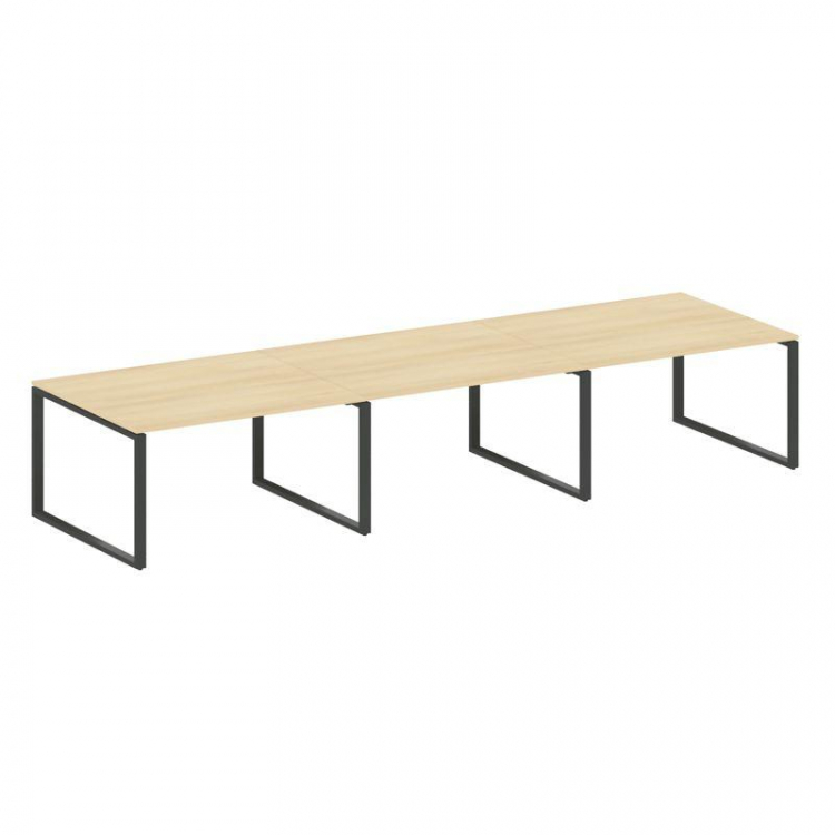 Metal System Переговорный стол (3 столешницы) на О-оразном м/к БО.ПРГ-3.3 Акация Лорка/Металл Антрац