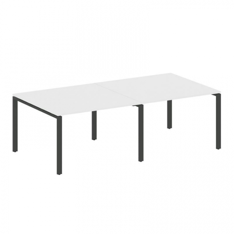 Metal System Переговорный стол (2 столешницы) на П-образном м/к БП.ПРГ-2.2 Белый/Металл Антрацит 240