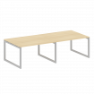 Metal System Quattro Переговорный стол (2 столешницы) на О-образном м/к 50БО.ПРГ-2.3 Акация Лорка/Ме