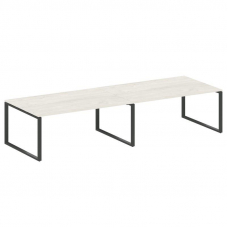 Metal System Переговорный стол (2 столешницы) на О-образном м/к БО.ПРГ-2.5 Дуб Наварра/Металл Антрац