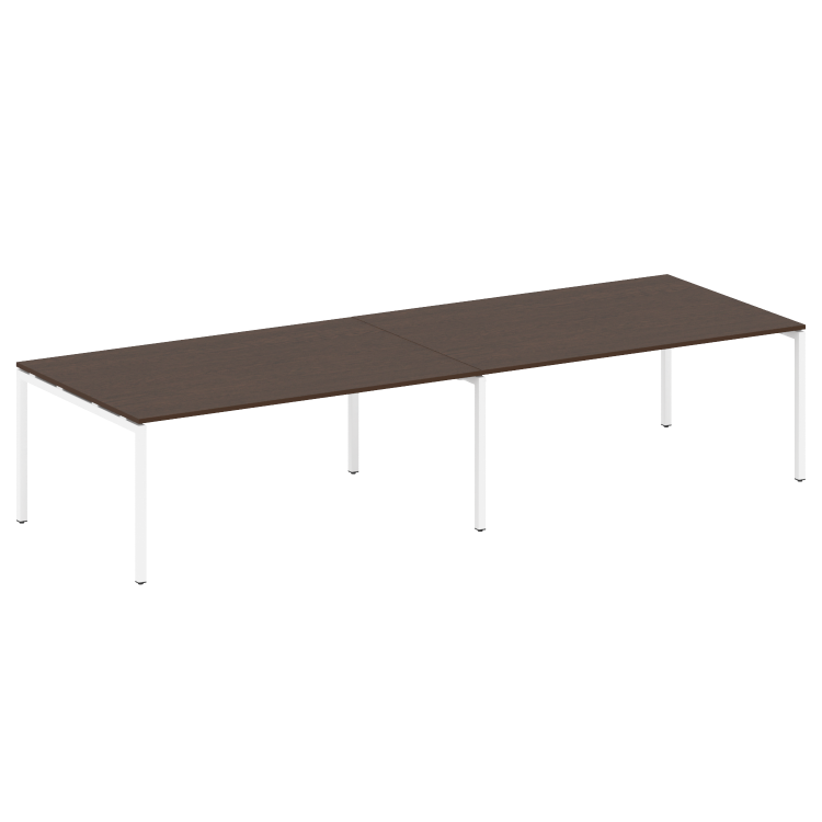 Metal System Quattro Переговорный стол (2 столешницы) на П-образном м/к 40БП.ПРГ-2.5 Венге Цаво/Мета