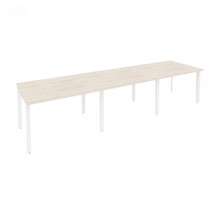 Onix Стол переговорный O.MP-PRG-3.2 Денвер Светлый/Металл Белый 3540*980*750