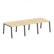 Metal System Переговорный стол (3 столешницы) на А-образном м/к БА.ПРГ-3.1 Акация Лорка/Металл Антра