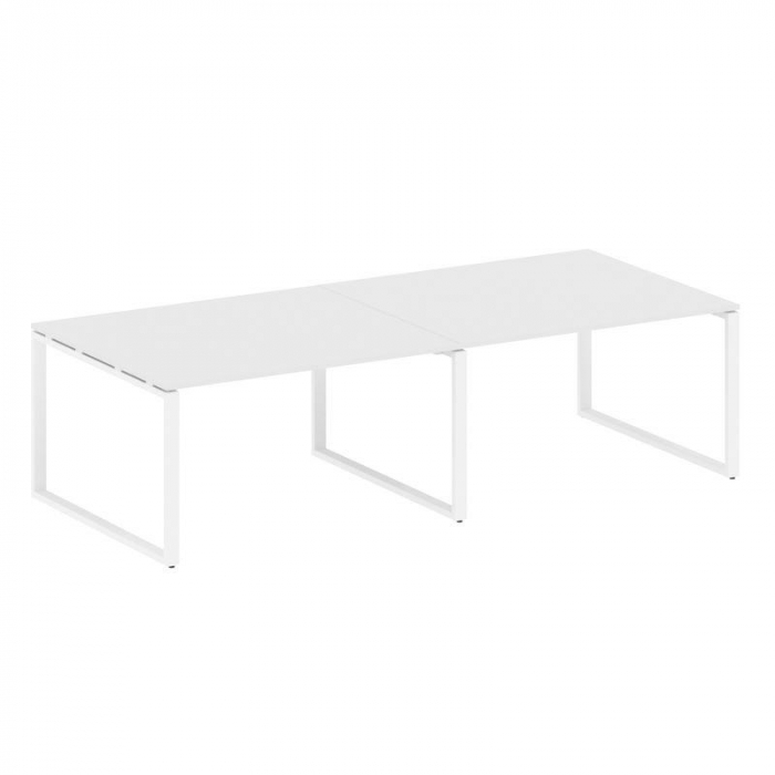 Metal System Переговорный стол (2 столешницы) на О-образном м/к БО.ПРГ-2.3 Белый/Металл Белый 2800*1