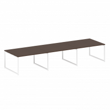 Metal System Quattro Перег. стол (3 столешницы) на О-оразном м/к 40БО.ПРГ-3.3 Венге Цаво/Металл Белы