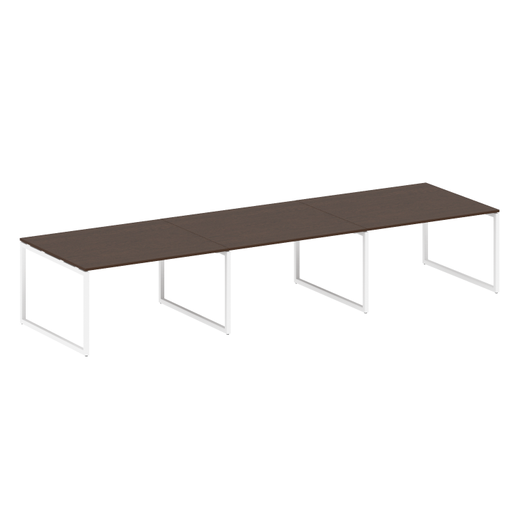 Metal System Quattro Перег. стол (3 столешницы) на О-оразном м/к 40БО.ПРГ-3.3 Венге Цаво/Металл Белы