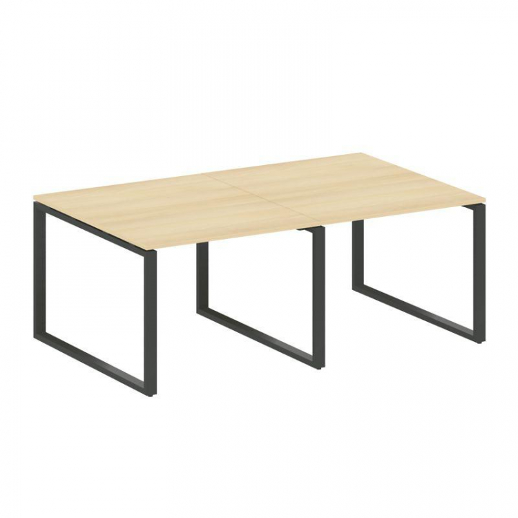 Metal System Переговорный стол (2 столешницы) на О-образном м/к БО.ПРГ-2.1 Акация Лорка/Металл Антра