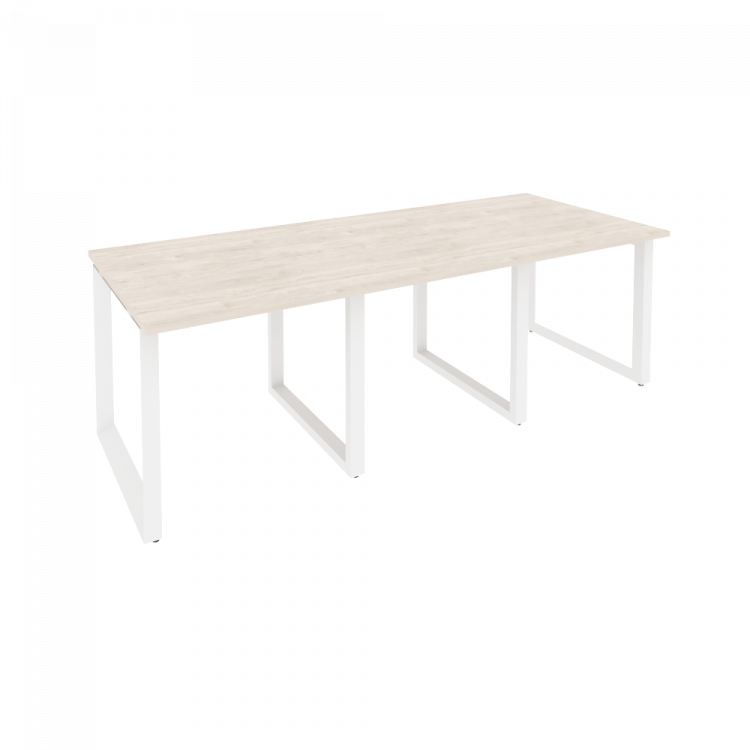 Onix Стол переговорный O.MO-PRG-3.0 Денвер Светлый/Металл Белый 2340*980*750