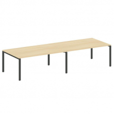 Metal System Переговорный стол (2 столешницы) на П-образном м/к БП.ПРГ-2.5 Акация Лорка/Металл Антра