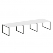 Metal System Переговорный стол (3 столешницы) на О-оразном м/к БО.ПРГ-3.3 Белый/Металл Антрацит 4200