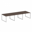Metal System Quattro Перег. стол (3 столешницы) на О-оразном м/к 40БО.ПРГ-3.2 Венге Цаво/Металл Серы