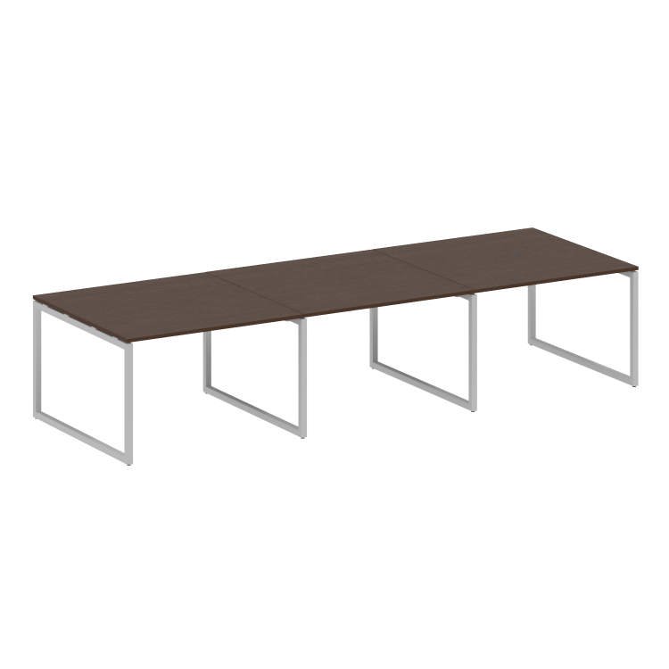Metal System Quattro Перег. стол (3 столешницы) на О-оразном м/к 40БО.ПРГ-3.2 Венге Цаво/Металл Серы