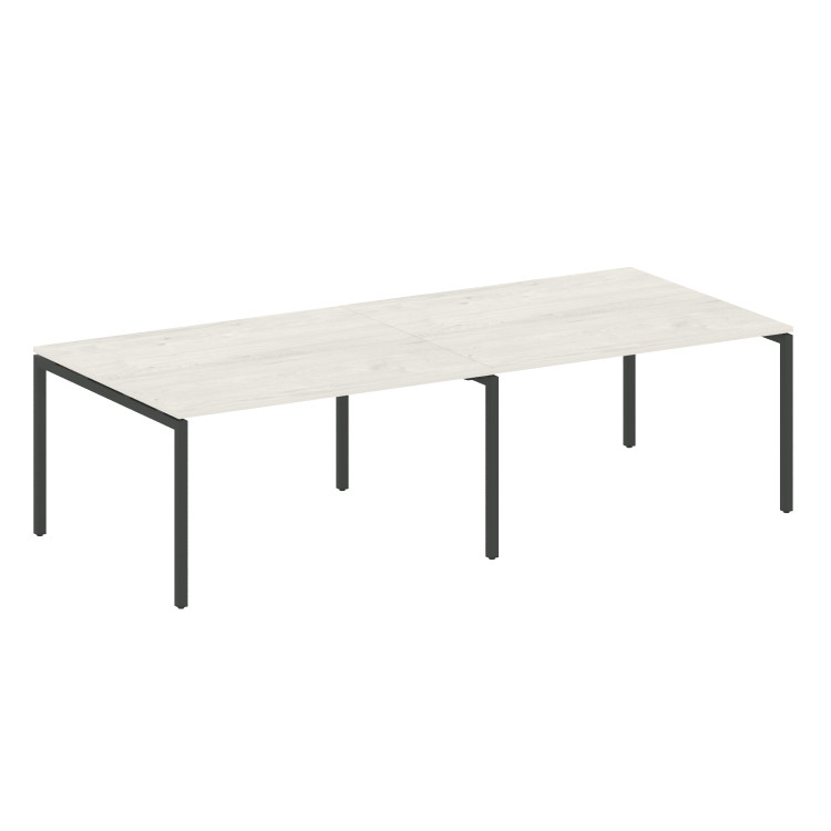 Metal System Quattro Переговорный стол (2 столешницы) на П-образном м/к 40БП.ПРГ-2.3 Дуб Наварра/Мет