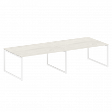 Metal System Quattro Перег. стол (2 столешницы) на О-образном м/к 40БО.ПРГ-2.4 Дуб Наварра/Металл Бе