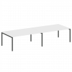 Metal System Quattro Переговорный стол (2 столешницы) на П-образном м/к 40БП.ПРГ-2.5 Белый/Металл Ан