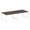 Metal System Quattro Переговорный стол (2 столешницы) на О-образном м/к 50БО.ПРГ-2.3 Венге Цаво/Мета