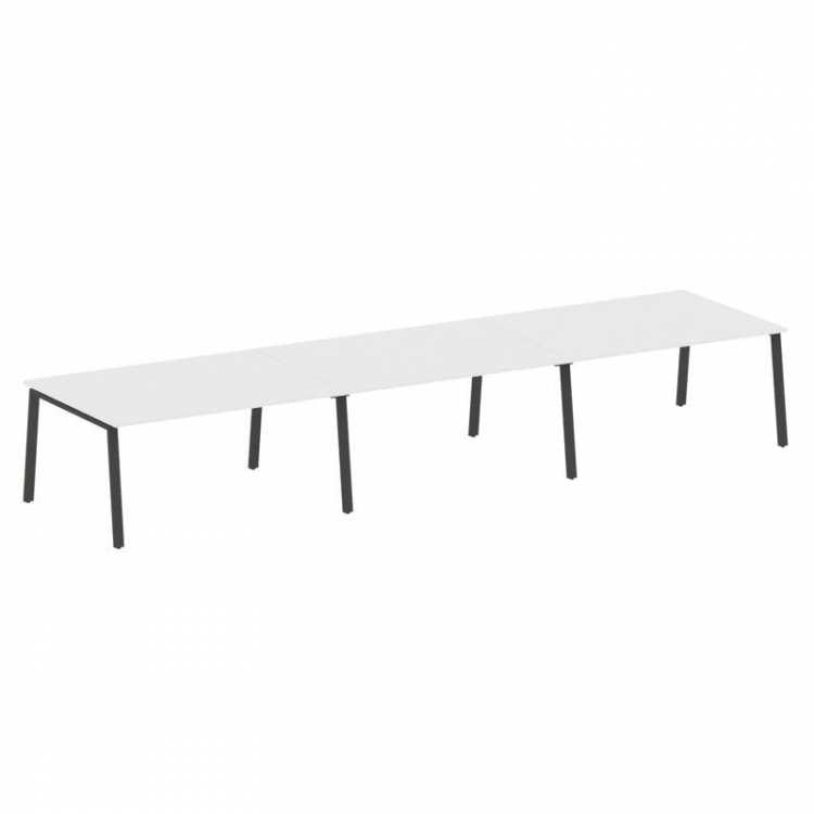Metal System Переговорный стол (3 столешницы) на А-образном м/к БА.ПРГ-3.4 Белый/Металл Антрацит 480