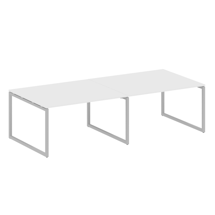 Metal System Quattro Перег. стол (2 столешницы) на О-образном м/к 40БО.ПРГ-2.3 Белый/Металл Серый 28