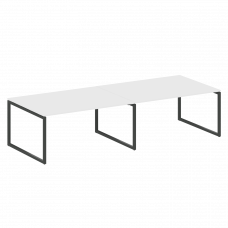 Metal System Quattro Перег. стол (2 столешницы) на О-образном м/к 40БО.ПРГ-2.4 Белый/Металл Антрацит