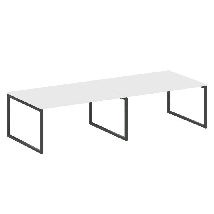 Metal System Quattro Перег. стол (2 столешницы) на О-образном м/к 40БО.ПРГ-2.4 Белый/Металл Антрацит