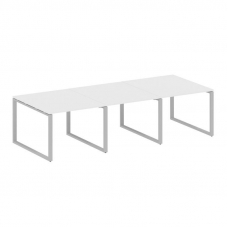 Metal System Переговорный стол (3 столешницы) на О-оразном м/к БО.ПРГ-3.1 Белый/Металл Серый 3000*12