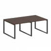 Metal System Переговорный стол (2 столешницы) на О-образном м/к БО.ПРГ-2.1 Венге Цаво/Металл Антраци
